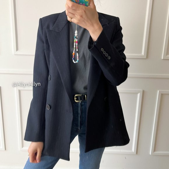 Navy blazer with faint pinstripe - Picture 9 of 12